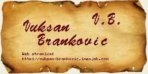 Vuksan Branković vizit kartica